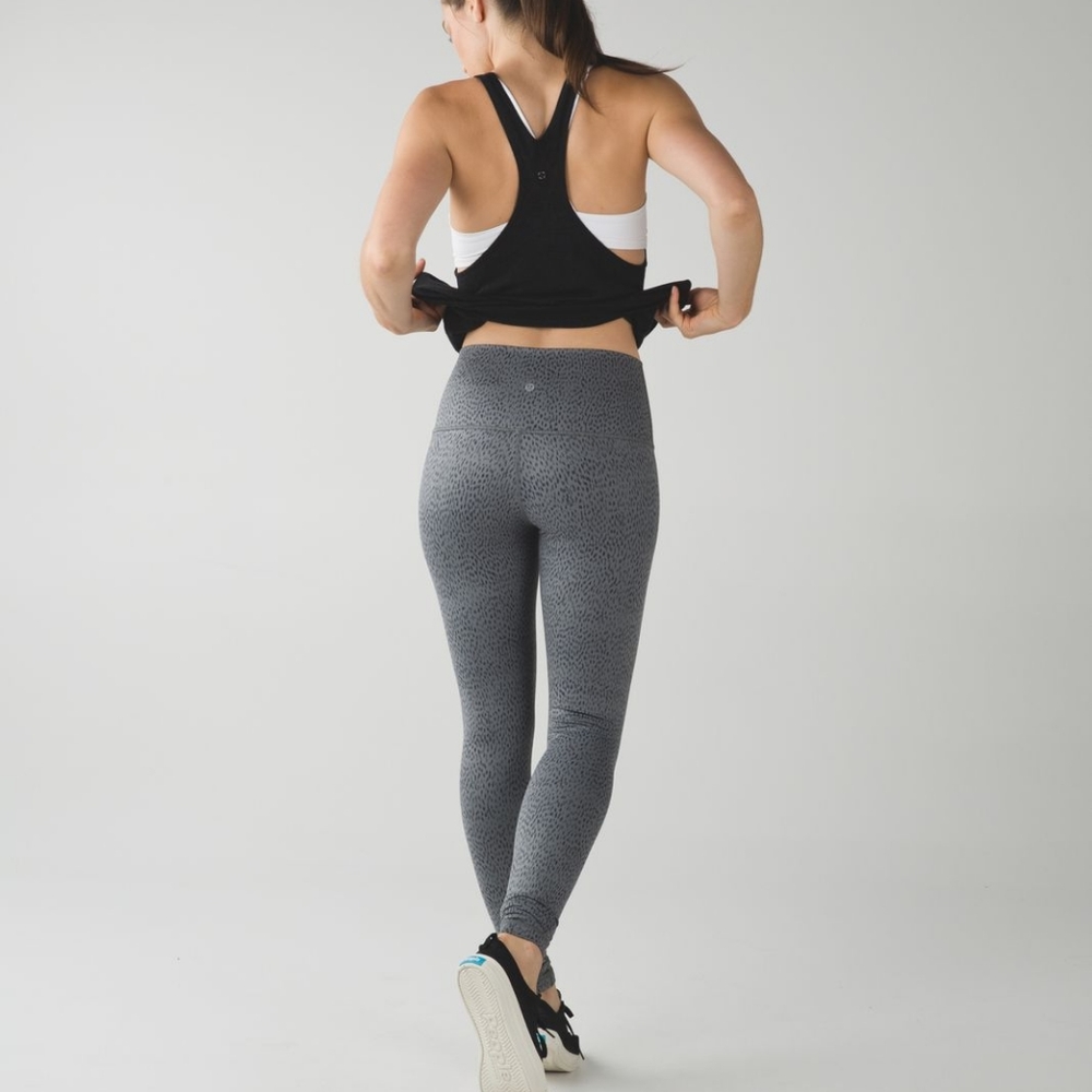Lululemon Wunder Under Pant *Full-On Luon (Roll Down)Dottie Dash Slate Black